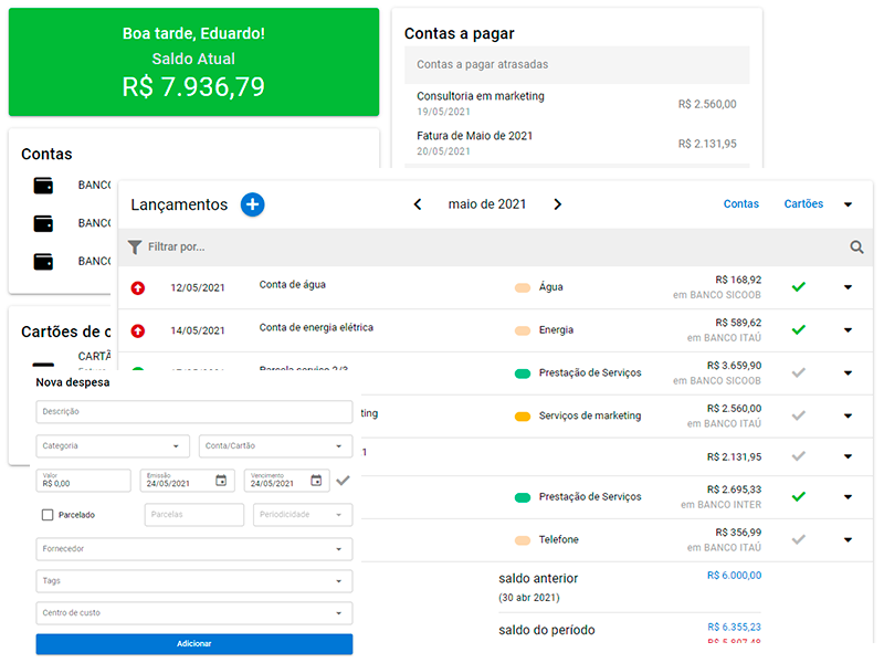 Gestão financeira completa e gratuita